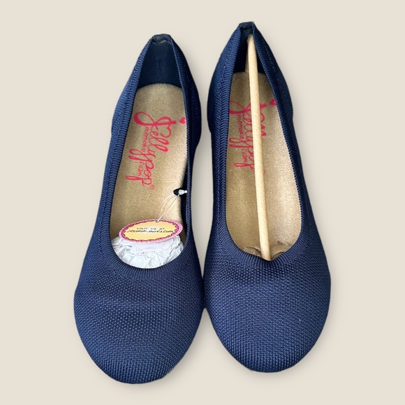 Jelly Pop Navy, Knit, Round Toe Flats with Memory Foam Inserts - Picture 6 of 8